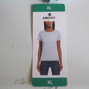 DKNY Women's organic Cotton Crew Neck Short Sleeve T-Shirt, Blue, Size XL (1349)